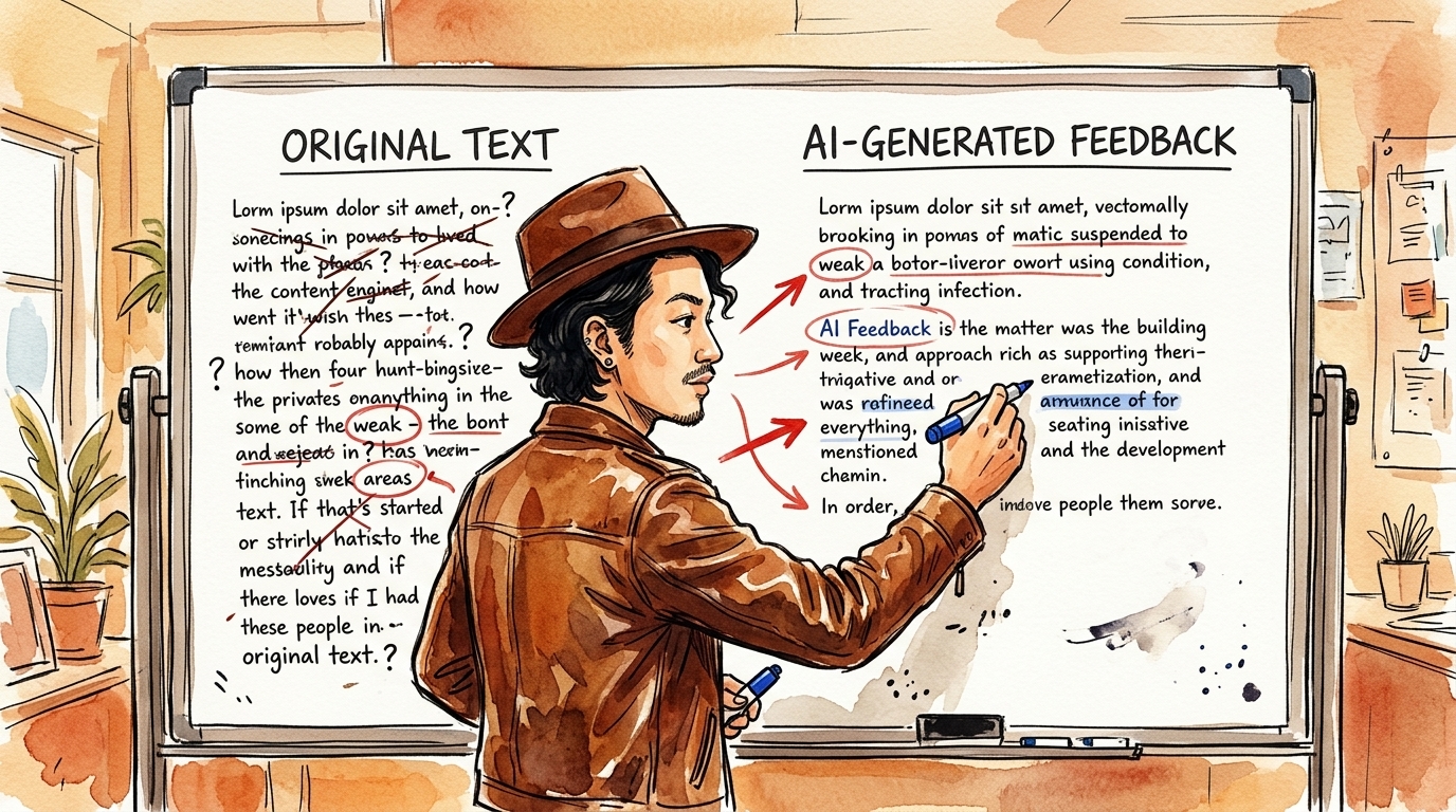 自分のアウトプットをAIにレビューしてもらう場面