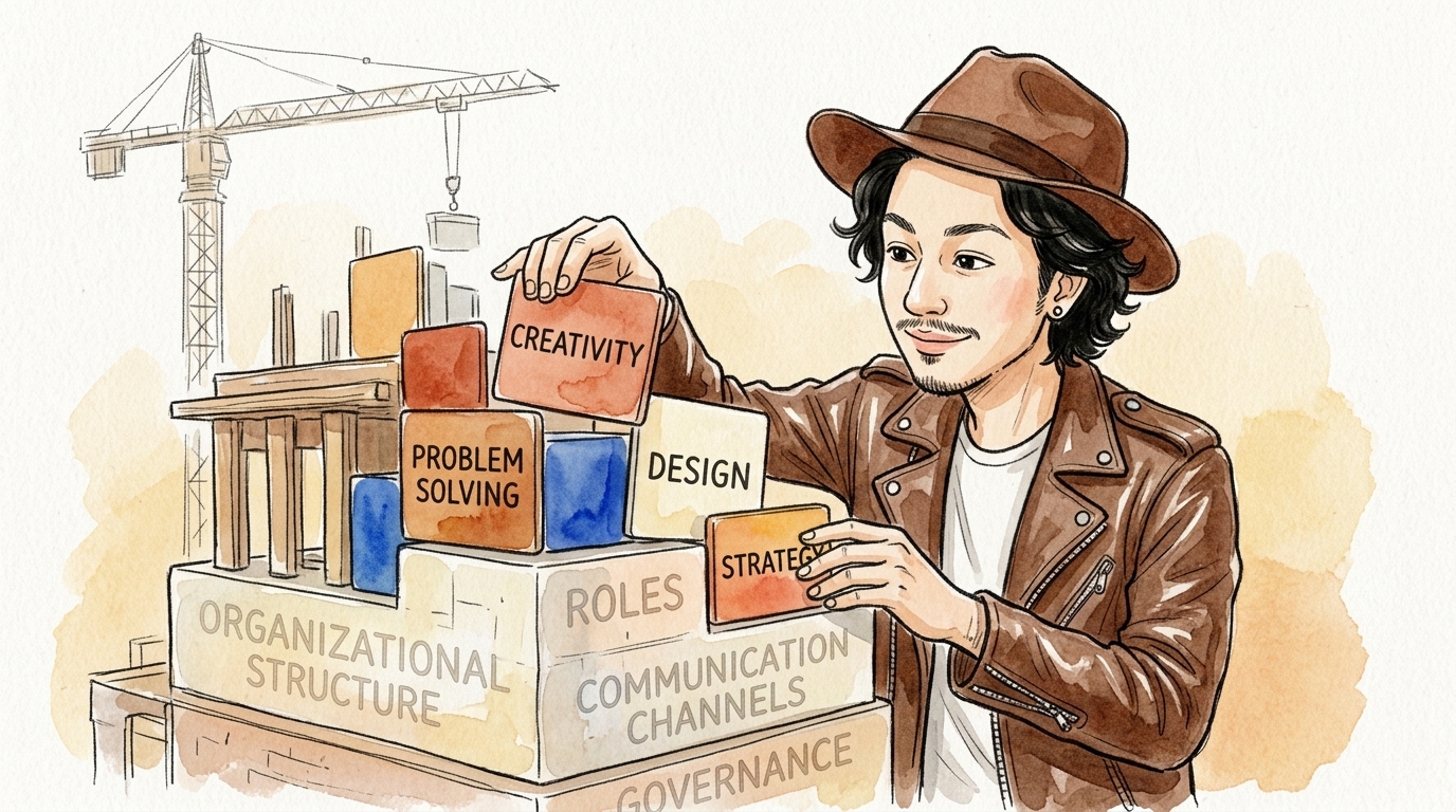 ホールディングスの経験がスキル設計の土台になったイメージ