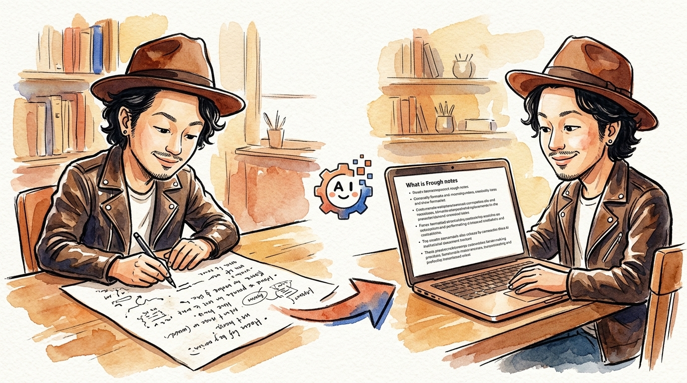 雑な下書きが、自分の言葉のまま整えられる