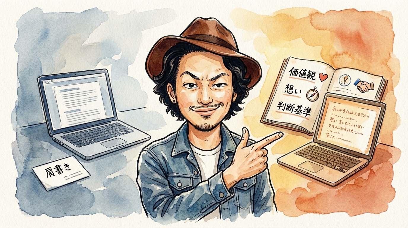 肩書きだけでは伝わらない。価値観を渡すと変わる