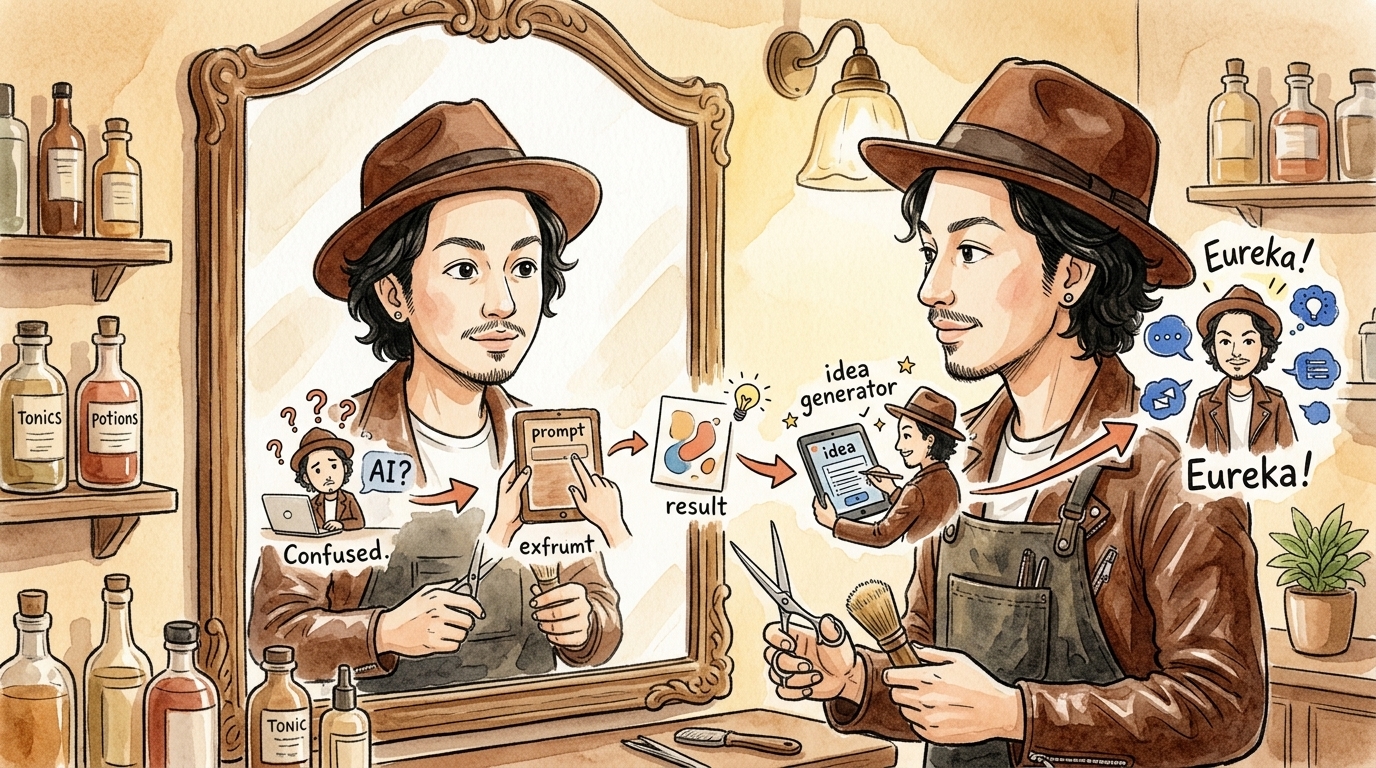 情報の差と経験の差を対比したイラスト