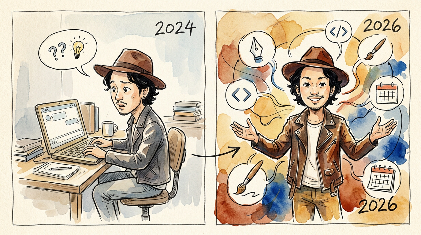 AI進化:2024年のチャットから2026年のエージェント時代へ